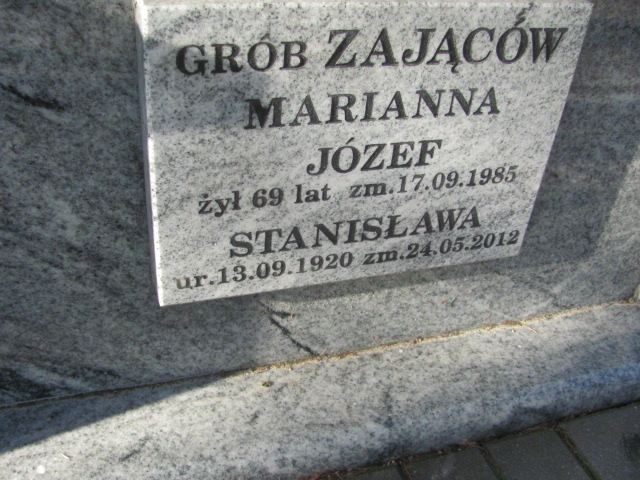 Józef Zając 1914 Chobrzany - Grobonet - Wyszukiwarka osób pochowanych