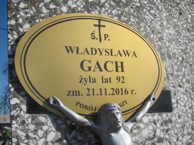 Władysława Gach 1924 Chobrzany - Grobonet - Wyszukiwarka osób pochowanych